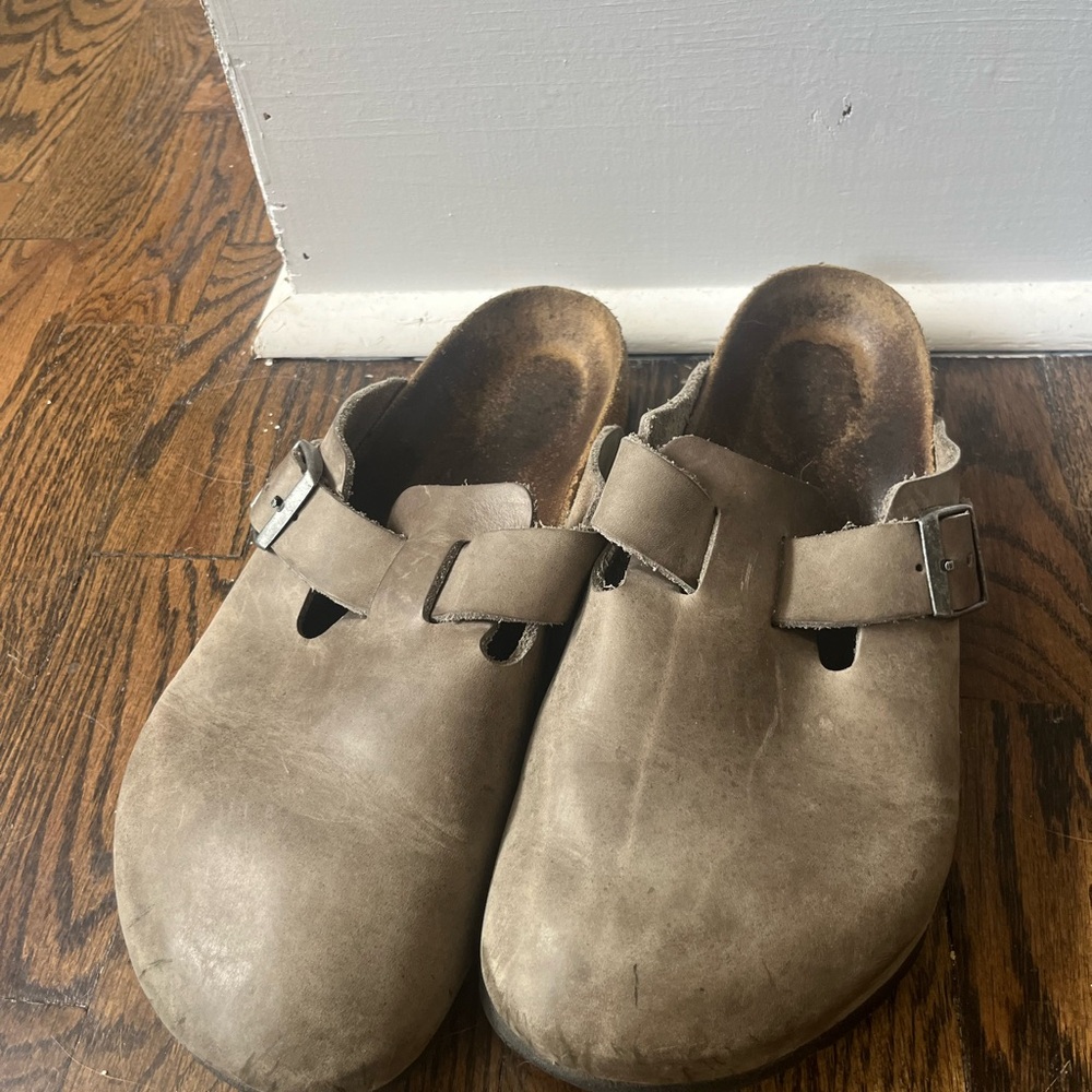 Birkenstock Boston Clogs grey/natural